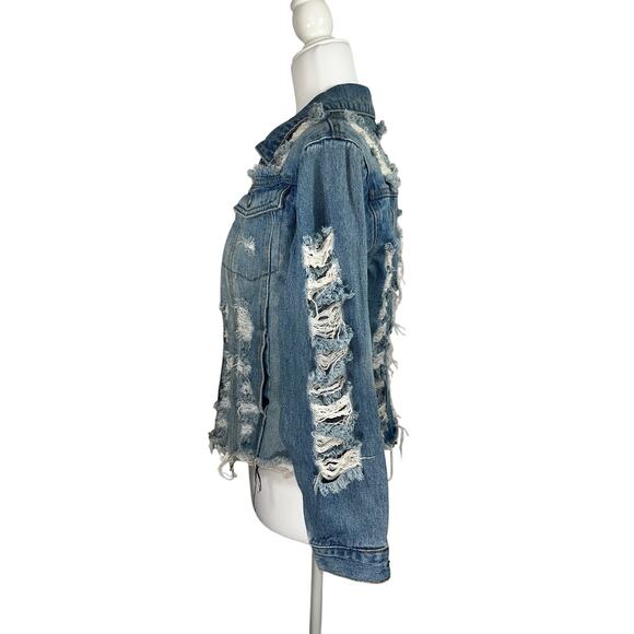Thrill Jeans Denim Cutout Women’s Jacket - Picture 2 of 10